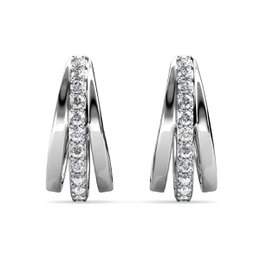 Aurielle Hoop Earrings - Silver and Crystal