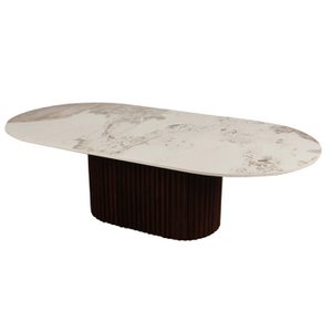 Urban Chique Salontafel Keramisch Marmer / Walnootfineer