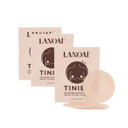  Peach round disposable nipple covers, pack of 3 pairs, adhesive pasties, skin-tone colored