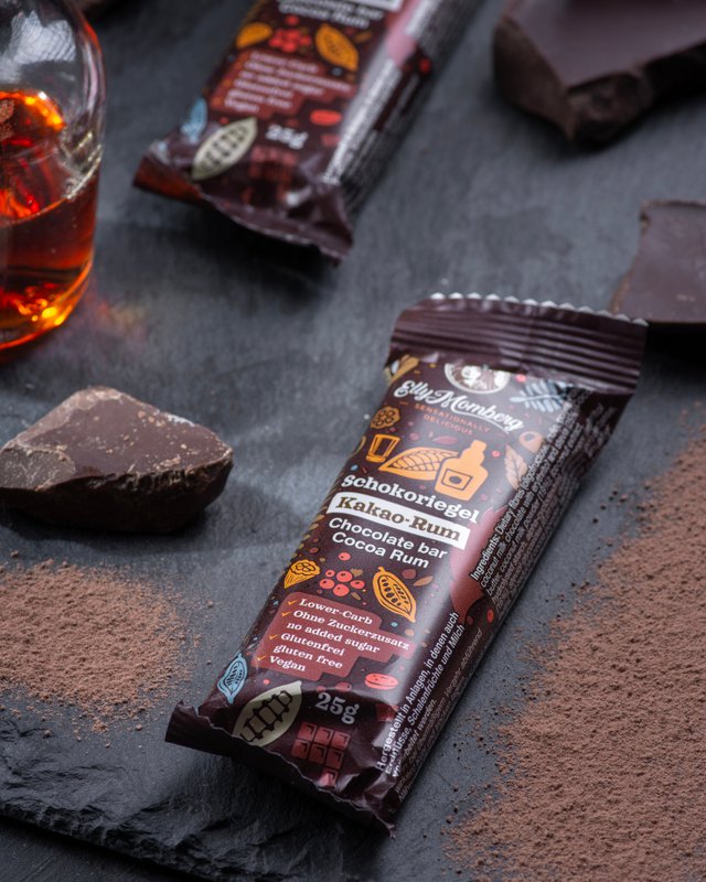 Schokoriegel Kakao-Rum | Ohne Zuckerzusatz | 25g