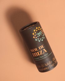  Super Zinc Stick SPF30 sunscreen in a brown tube with the Sol de Ibiza logo. The sunscreen is designed for sun protection.