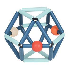 DEEP BLUE GRABBER - Rassel, Beißring & Muskellernen - Babyspielzeug aus Holz