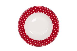 Porcelain soup plate Polka dot red 22 cm Isabelle Rose