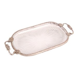 Tray with Handle 26 cm - Silver - Brass