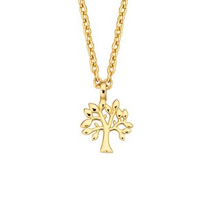 New Bling Goud 9NBG-0025 14 Karaat Gouden Collier met Hanger - Levensboom - Goud