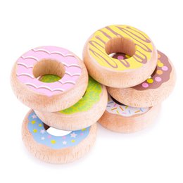 Houten Donut Set - 6 Stuks