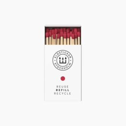 A box of red matches with the brand name "Refill Rose" printed on it.
