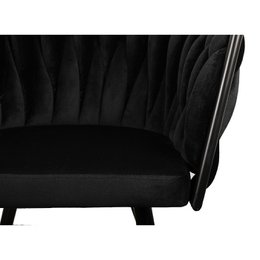 Sedia Wave nera (set di 2)