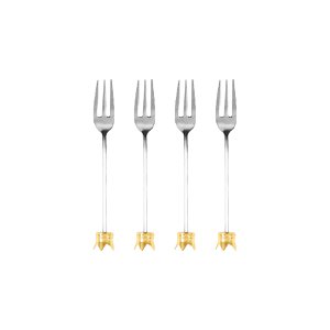 Golden Crown Dessert Forks - veel van 4
