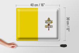 Tin Sign Flag Vatican City 40x30cm Flag Vatican City