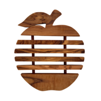 Coasters in apple shape pot coasters made of olive wood