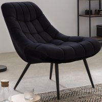 Fauteuil XXL fluweel zwart metaal zwart