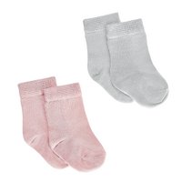 Bamboo socks 2-pack - light grey - dusty pink
