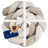 Beige trio braided bed bumper knitted XL