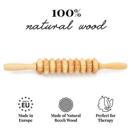 Wooden Cellulite Massage Body Roller Lymphatic Drainage Massager Maderotherapy