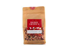 Granola Berry Licious 550G, a nutritious granola mix with a variety of berries, nuts, and seeds.