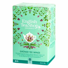 Green tea mint, organic, 20 tea bags. Mint-flavored green tea with a refreshing, herbal taste. Organic and high-quality ingredients.