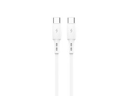  White USB-C to USB-C charging cable, 30cm length, PD 60W fast charging, power bank compatible