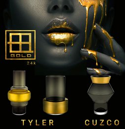 Vidrio de estilo retro de lujo, gris + jarrón de oro de 24k XXL, TYLER 46GO, vidrio de 9 mm de espesor