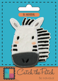 A white and black striped zebra brooch with a cute, friendly expression. This brooch features a simple, stylized zebra design that would make a charming addition to any outfit.