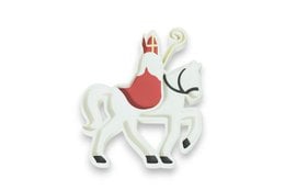 Filling shape PLA - Sint on Horse, a sensory toy featuring a white horse figure with red accents, suitable for children's play and sensory exploration.