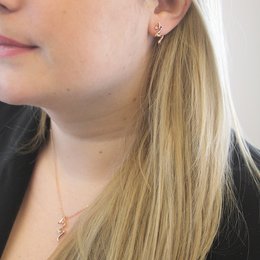 Boucles d'oreilles Spiral - Or RosÃ© et Cristal