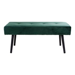Skiby Bench - Velvet, Steel, Green - 100x35x44 cm