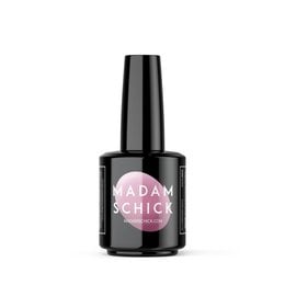 A 15 ml bottle of Madam Schick hybrid nail polish in color #23A032. The polish has a glossy, vibrant finish and is suitable for use on natural nails.