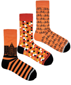 Gift Box Orange Socks 3 gift pack