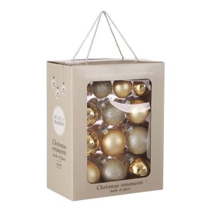 Weihnachtskugel-Set Glaskugeln Champagner