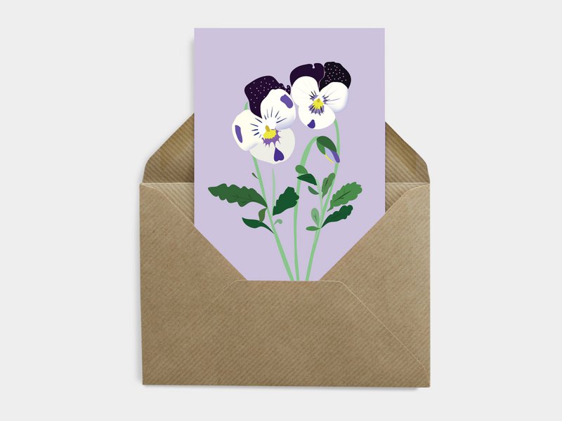 Floral Postcard - Pansy