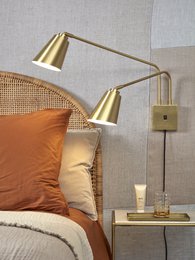 Wandlamp Bremen 2-kap, goud