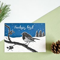 Weihnachtskarte Rotkehlchen