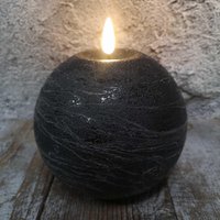 Candl LED bolkrs.+timer black 12cm (79012)