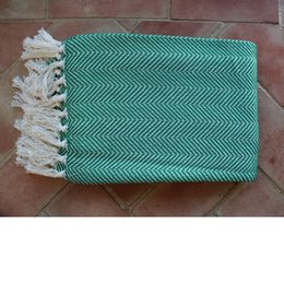100% Luksuriøse Stripes ZigZag bomuldstæppe lavet i Portugal