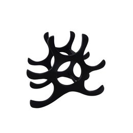 Vintage-style metal bottle rack in black, silver, or copper antique finishes. Decorative and functional storage for wine bottles or other bottles.