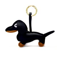 Keychain Dachshund black/gold