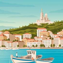 Affiche Marseille Vintage | Poster Ville Marseille Provence Côte d'Azur France