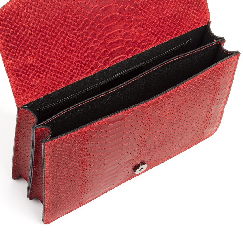 Florence Artegiani. Luce Damenhandtasche. Schlangenleder-Gravur aus echtem Wildleder
