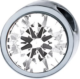 Zawieszka PURE okrągła, 6mm, z kamieniem w wybranym kolorze, wykonana ze stali chirurgicznej