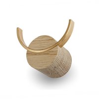 Wall hook DEER, oak, brass