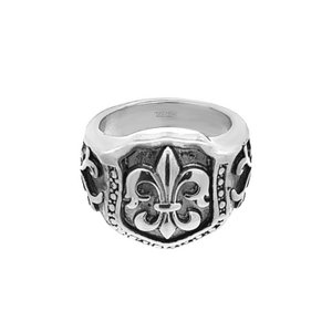 Men's Silver Fleur-De-Lis Signet Ring