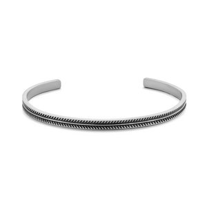 Frank 1967 7FB-0563 Stahlarmband – Herren – Armreif – 62 x 51 mm – 4 mm breit – 18 cm – schwarz lackiert – silberfarben