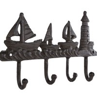 Wandhaak Port 4 haken bruin metaal