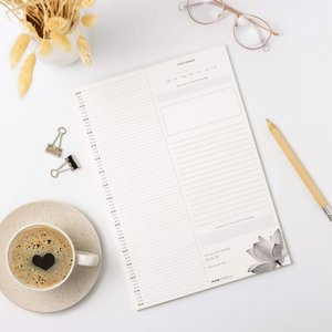 Prikkelarme A4 dagplanner 'Lotus' schrijfblok