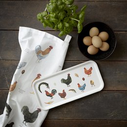 Organic tea towel - Chickens