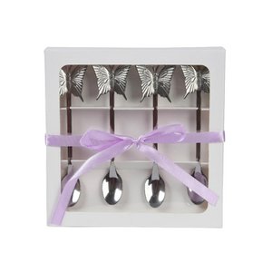 Butterfly tea spoon set, 4-piece stainless steel