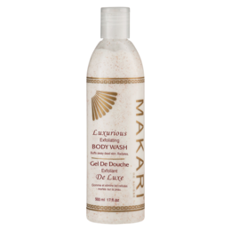  Exfoliating body wash with natural ingredients for soft, smooth skin. Contains shea butter and sea salt to gently remove dead skin cells.