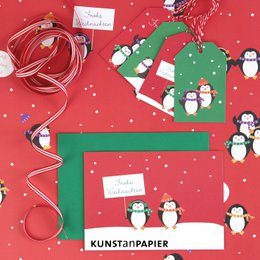 Kerstkaart pinguïn Peter Grün