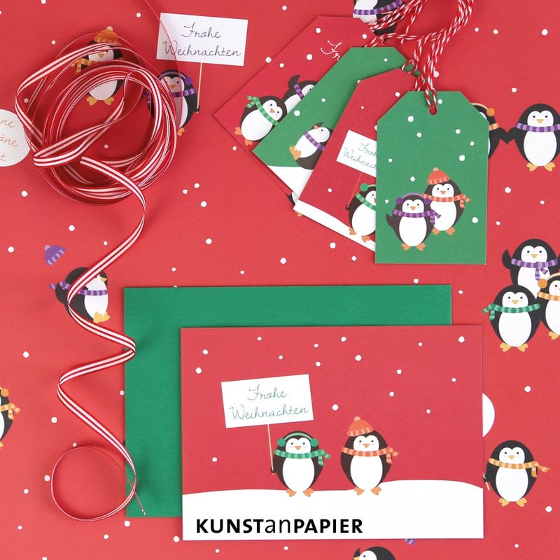 Kerstkaart pinguïn Peter Grün